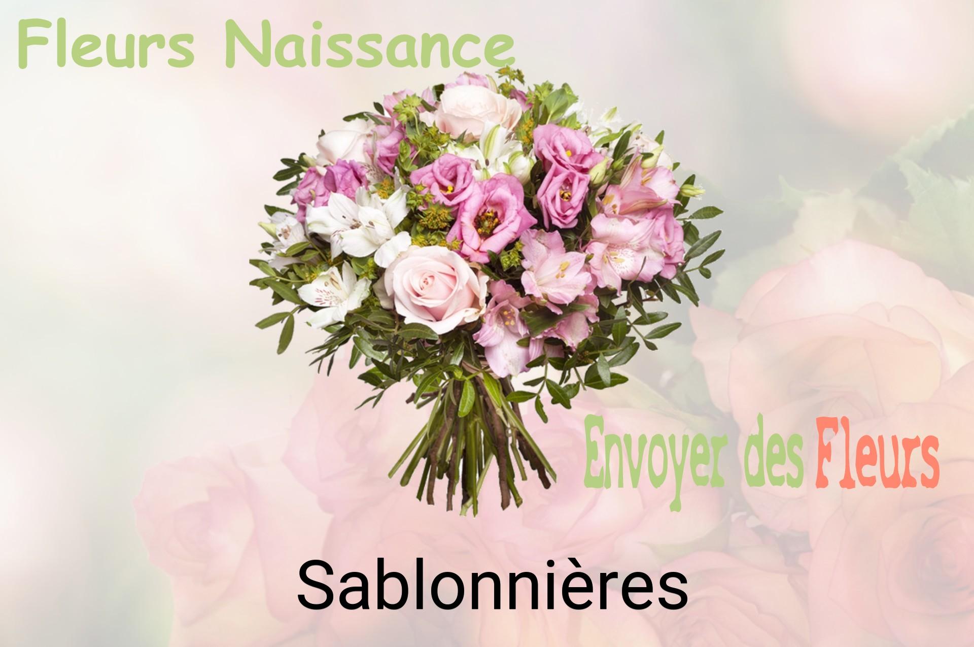 Bouquet de fleurs de naissance livré à Sablonnières