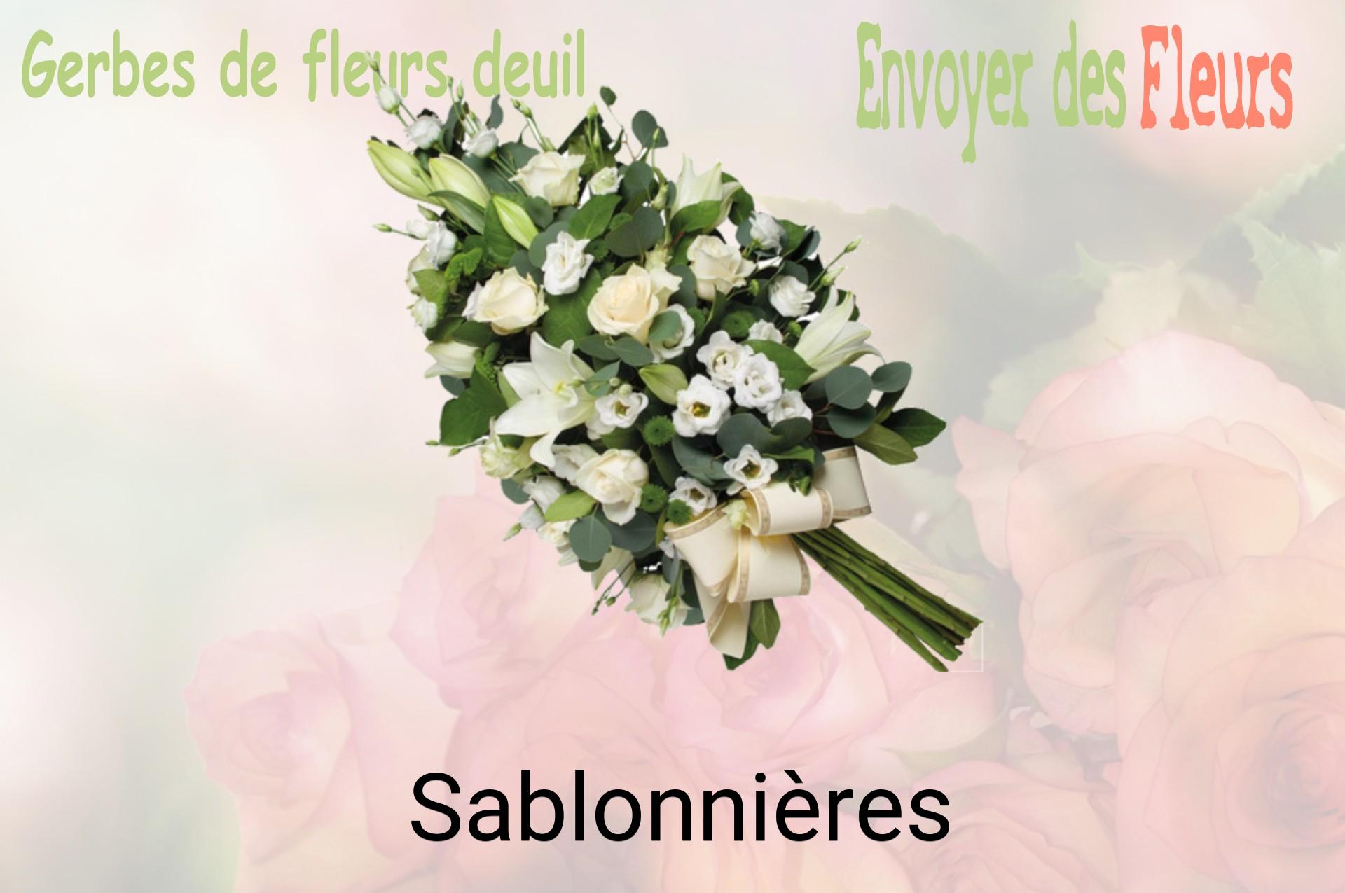 Gerbe de fleurs de deuil livrée à Sablonnières